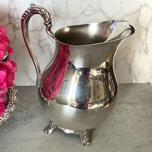 Vintage F. B. Rogers Silver Co. silver plated water pitcher with ice catch